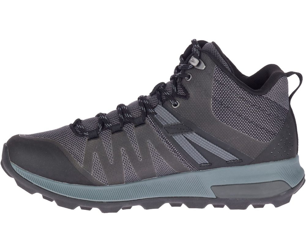 Merrell Hiking Boots Black - Zion FST Mid Waterproof - Mens 08QTGODBJ